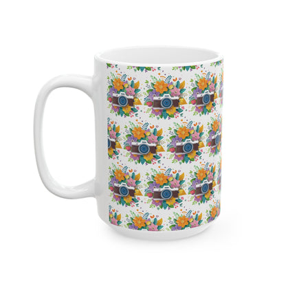 Floral Camera Ceramic Mug