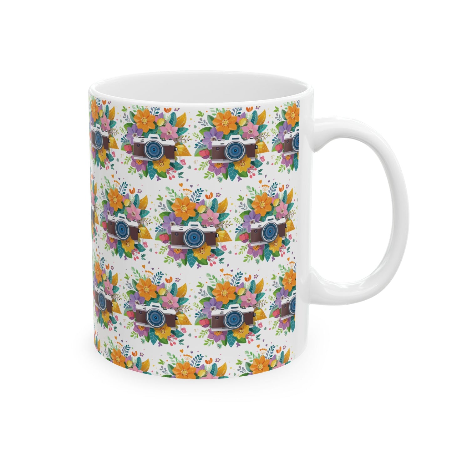 Floral Camera Ceramic Mug