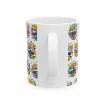 Floral Camera Ceramic Mug