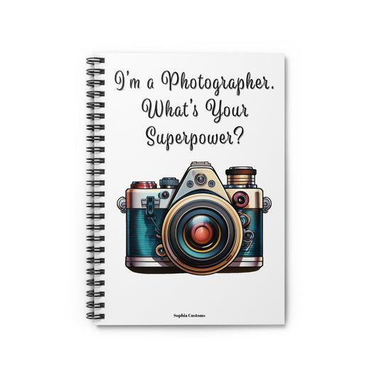 Retro Camera Spiral Notebook - Ruled Lined Journal for Photographers