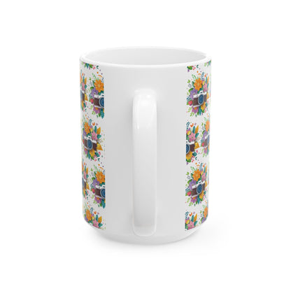 Floral Camera Ceramic Mug