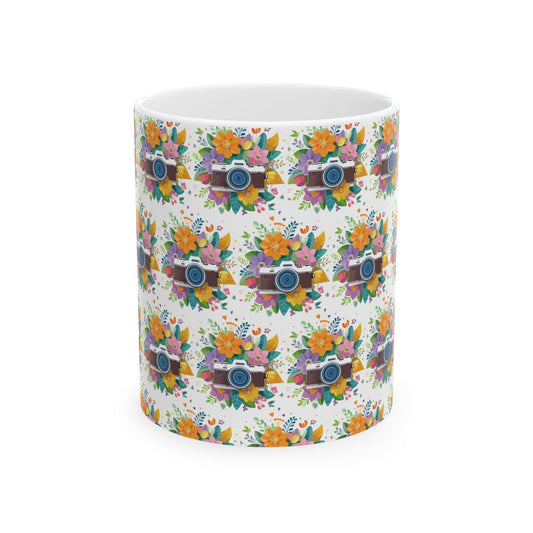 Floral Camera Ceramic Mug