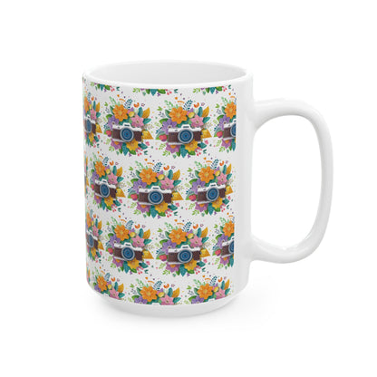 Floral Camera Ceramic Mug