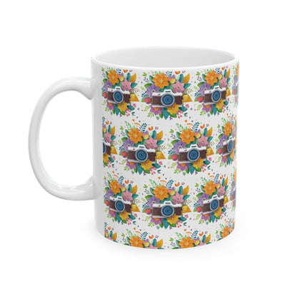 Floral Camera Ceramic Mug